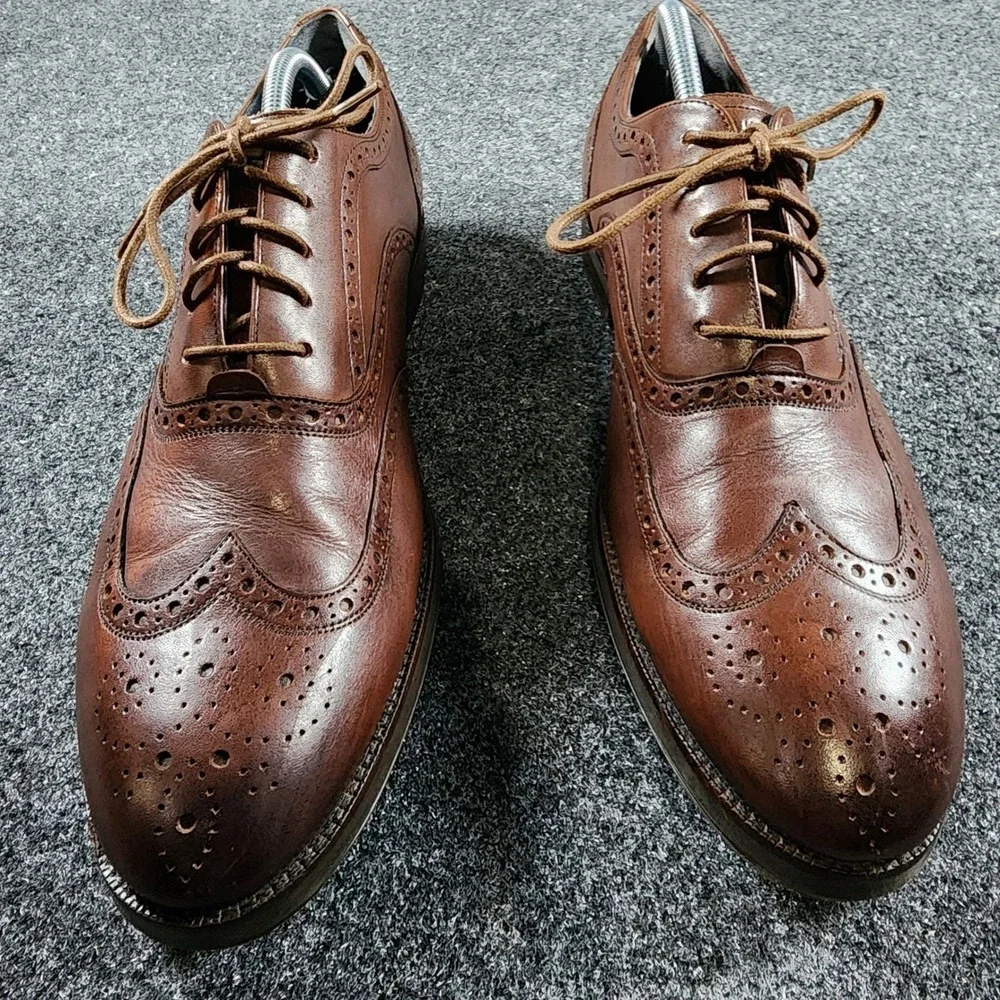 Cole Haan Wingtip Oxford Mens 11 M Brown Leather Grand OS C30000 Brogue Shoes